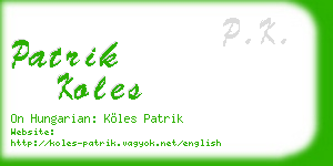 patrik koles business card