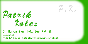 patrik koles business card